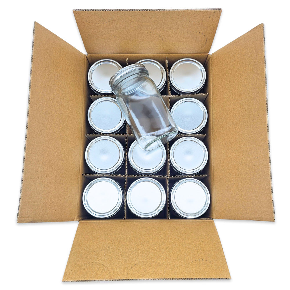 Haul Wide Mouth - 1000mL - Quart Mason Jars & Lids - 12 Pack