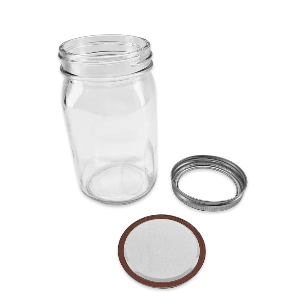 Haul Wide Mouth - 1000mL - Quart Mason Jars & Lids - 12 Pack