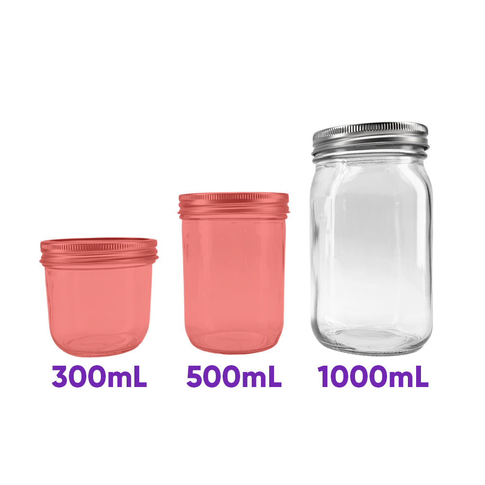 Haul Wide Mouth - 1000mL - Quart Mason Jars & Lids - 12 Pack