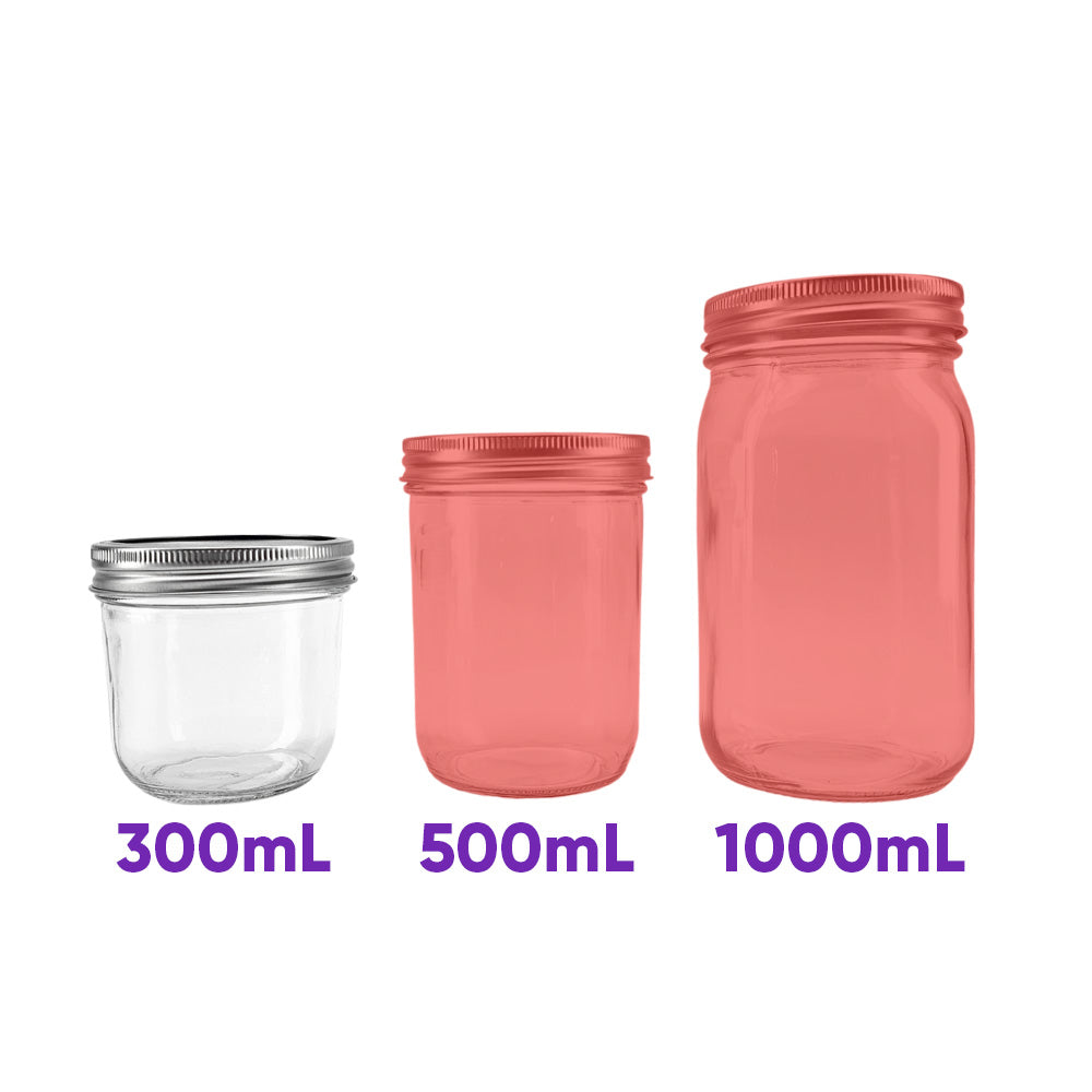 Haul Wide Mouth - 300mL - Half Pint Mason Jars & Lids - 12 Pack