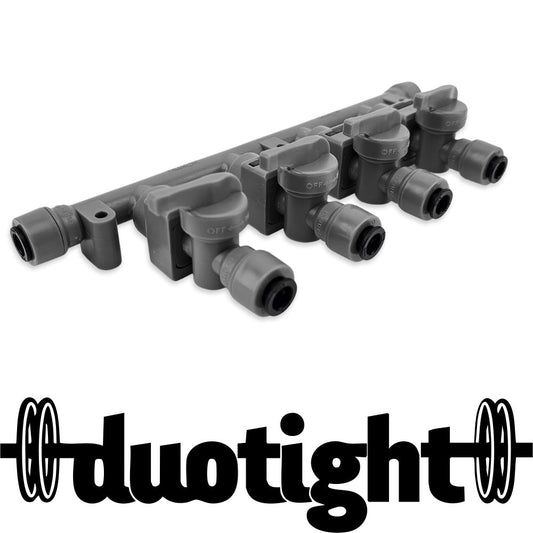8mm (5/16) duotight x 4 Way Manifold with Check Valves & Isolation Valves