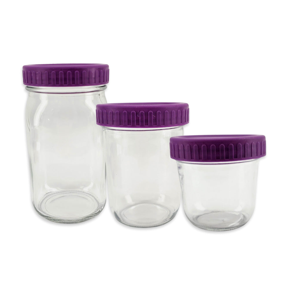 Haul Mason Jar Leak-Proof Lids  - 6 Pack (Purple)