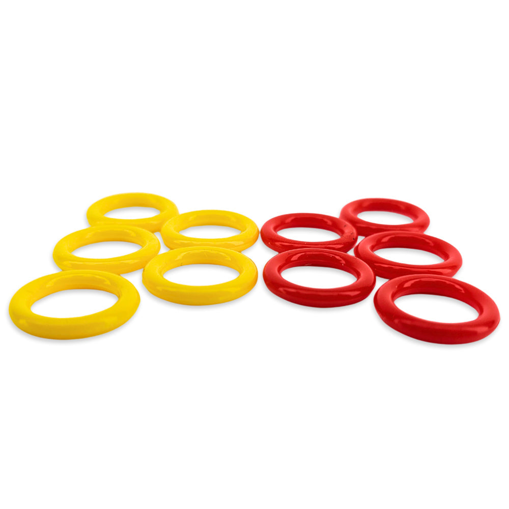 10 Pack of Colour Coded Silicone Post O-Rings (5 x Red Gas + 5 x Yellow Liquid)