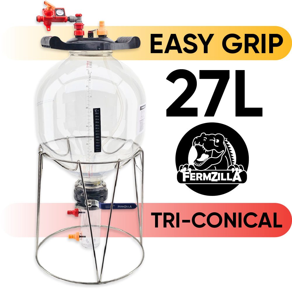 Fermzilla Visual 27L FermZilla Tri-Conical Easy-Grip Pressure Fermenter Starter Kit ...