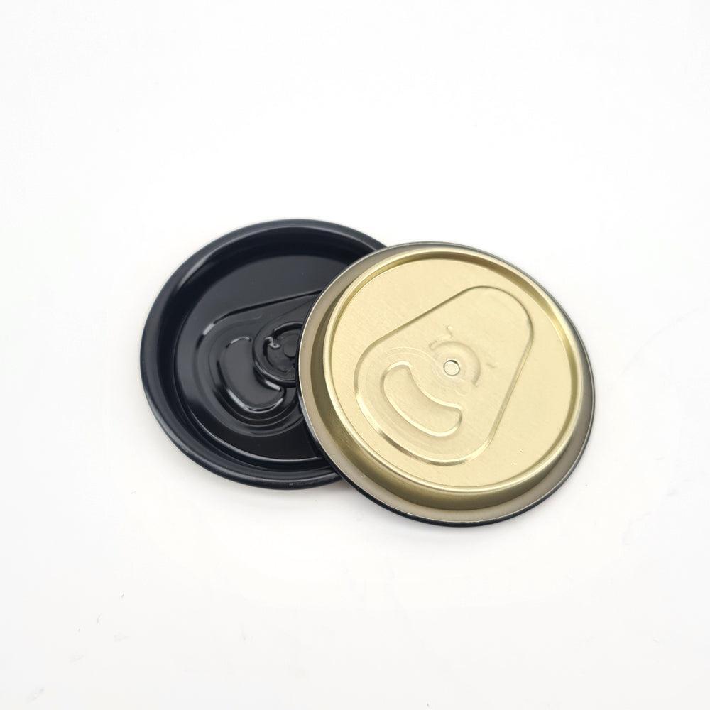 B64 Black lids for beer cans approx. 230 pieces packed in cylinder