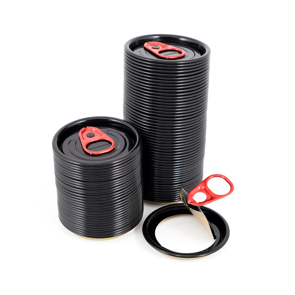 B64 360 FA Black lid for beer cans approx. 230 pieces packed in cylinder