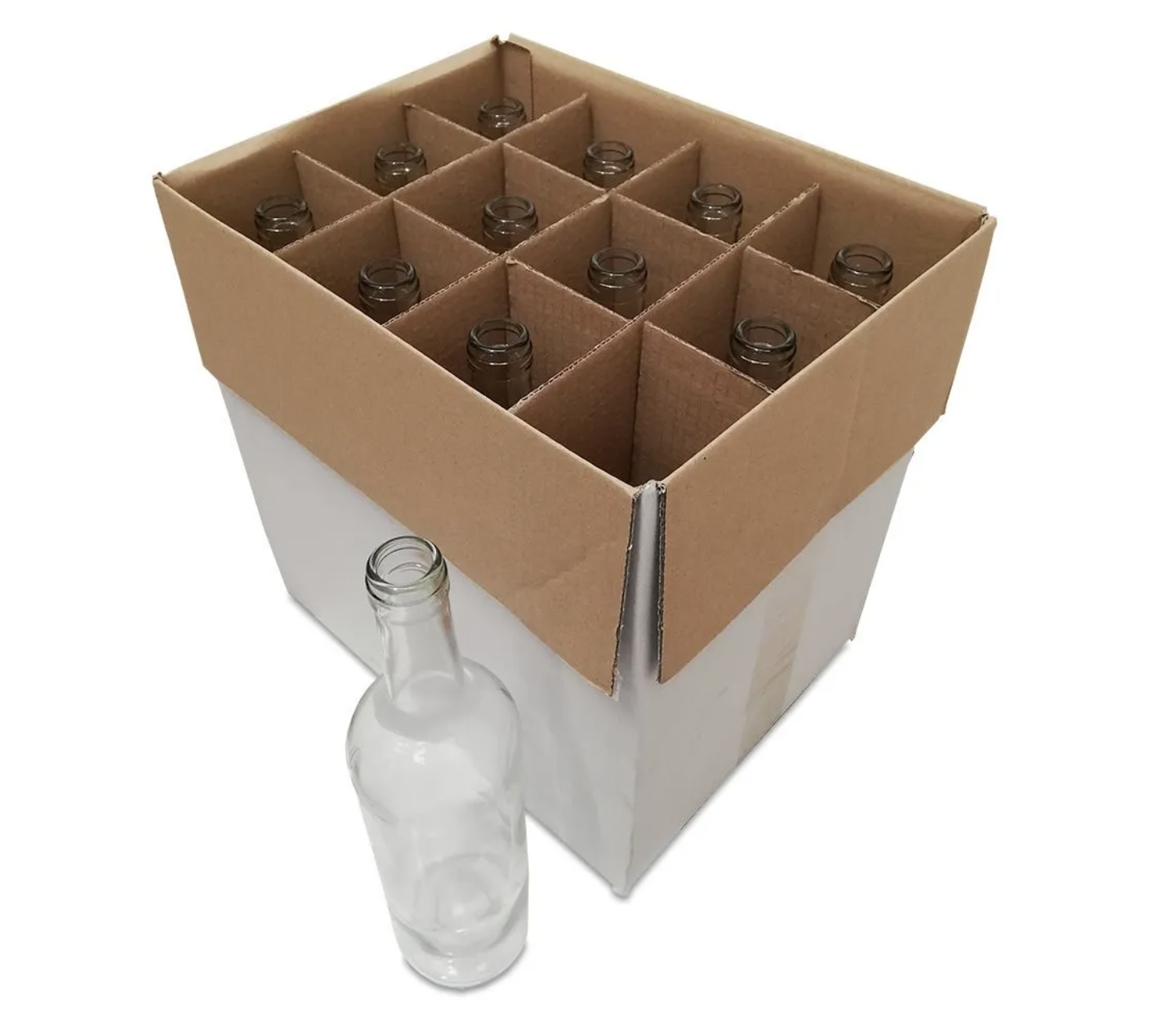Box of 12 Clear 750ml Wine Bottles