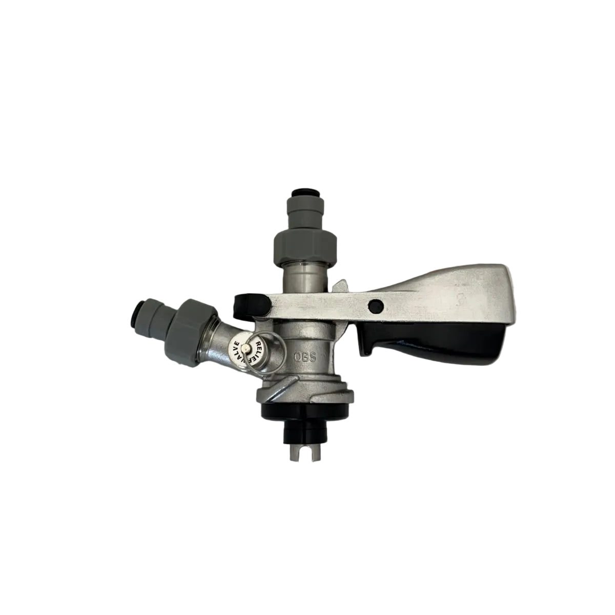 S-Type Keg Coupler S.S - with Pressure relief valve; 2x Duotight - KL06903