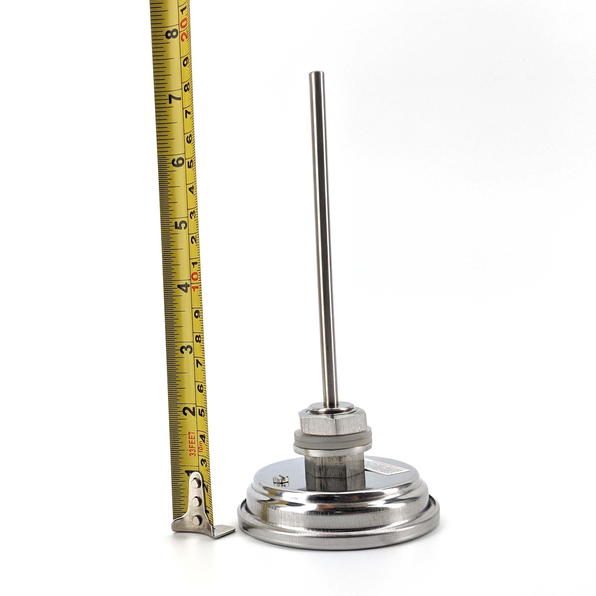 Bi-Metal 3 Inch Dial Weldless Thermometer - Long Stem 132mm - KegLand