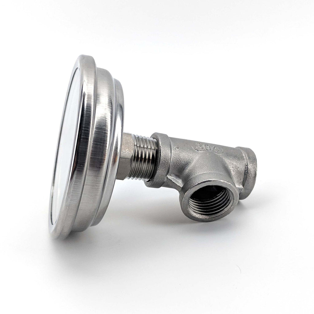 Bi-Metal 3 Inch Dial Weldless Thermometer(short) - KegLand