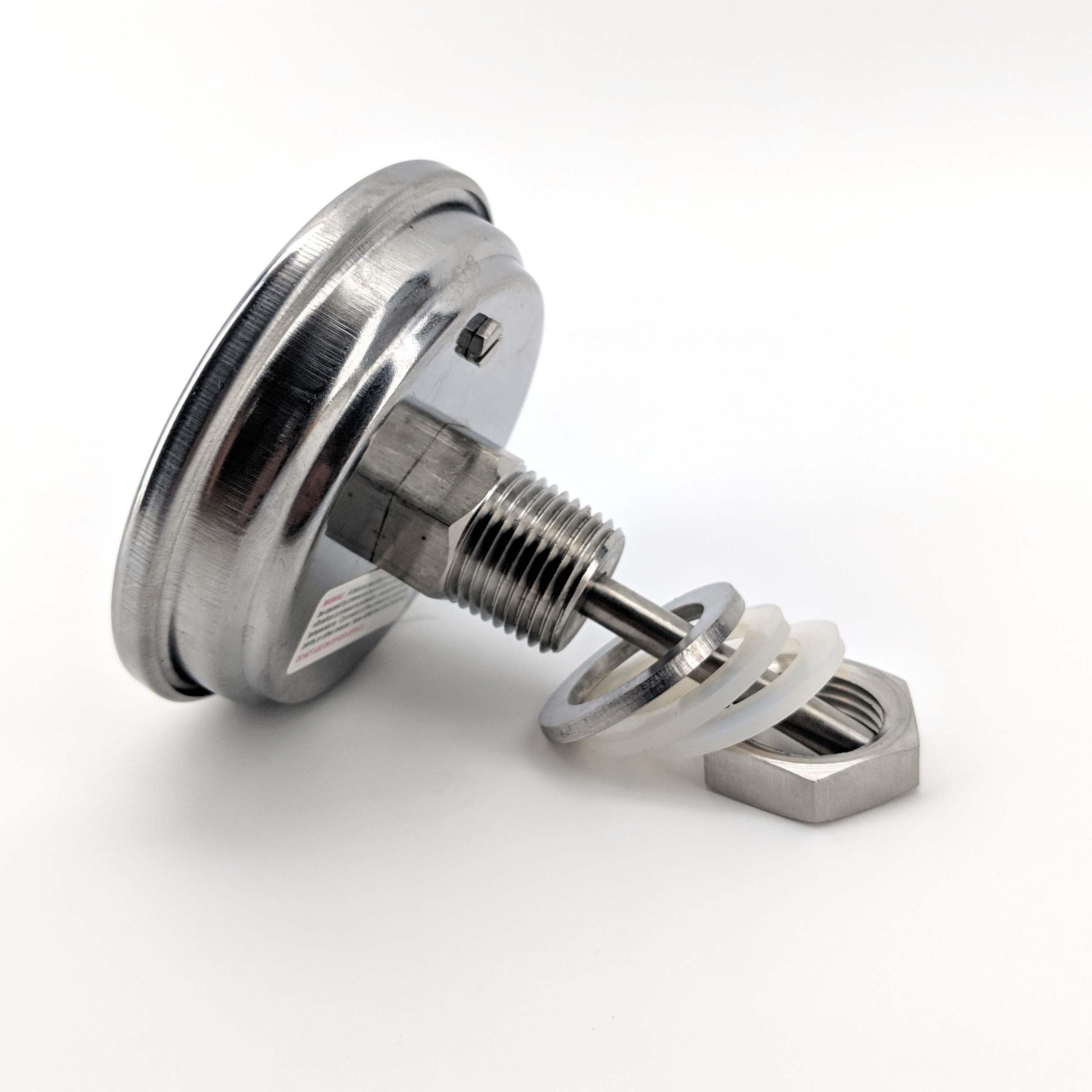 Bi-Metal 3 Inch Dial Weldless Thermometer(short) - KegLand