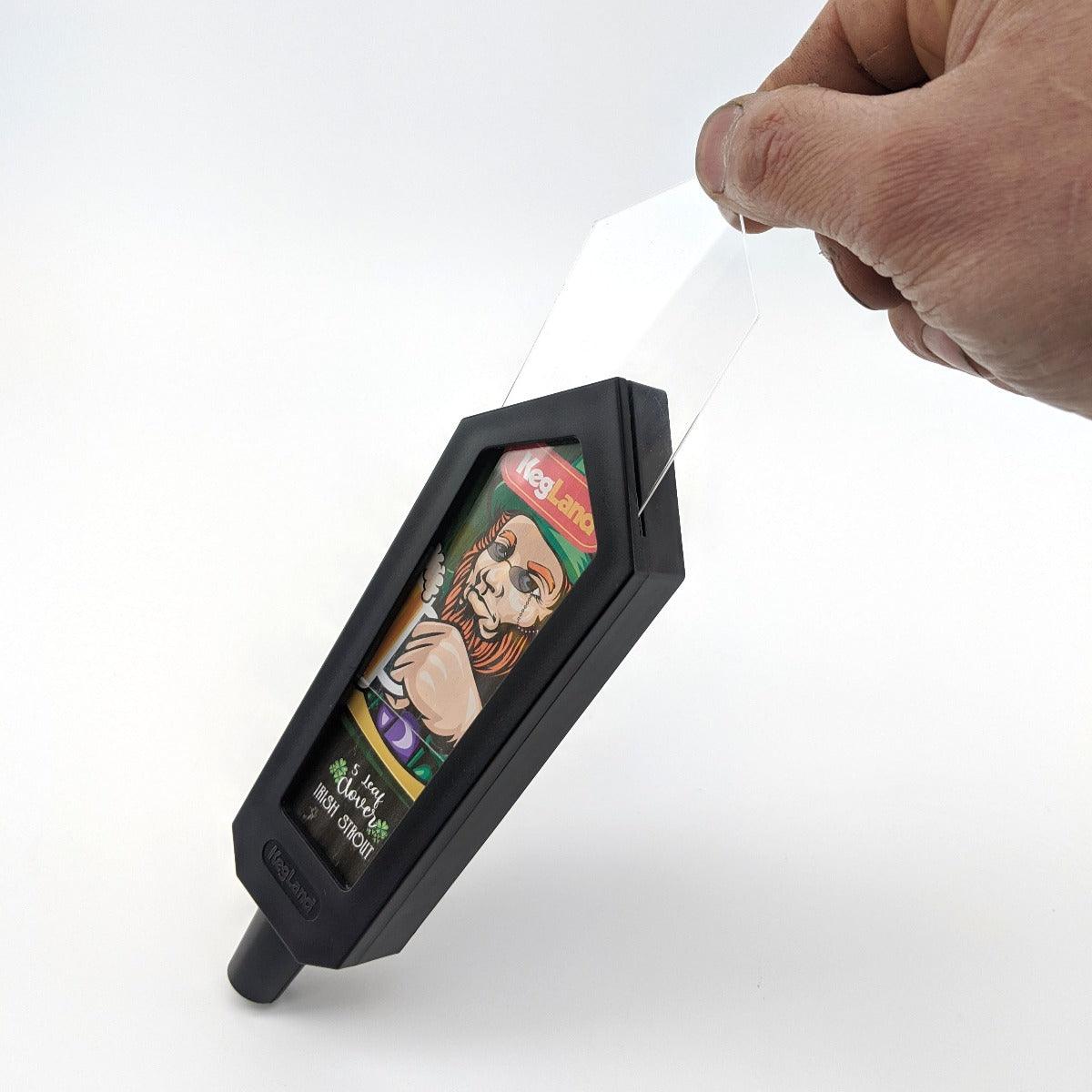 Bishop Tap Handle for Recipe Kits (Clear Lense for Paper, Blackboard Sticker, Whiteboard Sticker) - KegLand