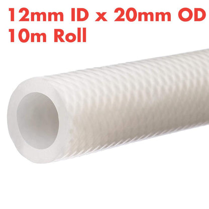 Braided Reinforced Silicone Hose (1/2') 12mm ID x 20mm OD (10 Meter Roll) - KegLand