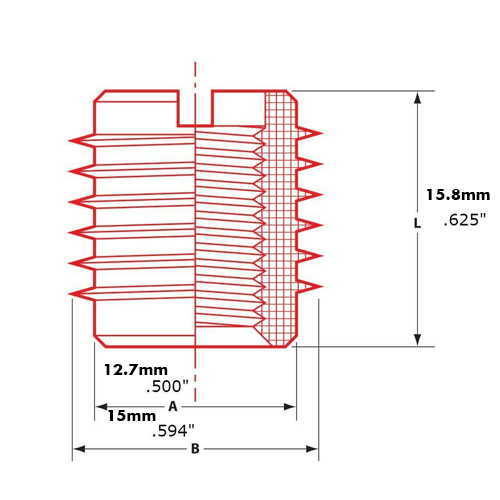 Brass Dual-Threaded Insert for Wooden Tap Handles - KegLand