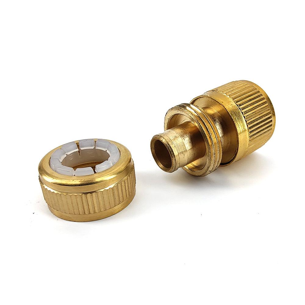 Brass Female Garden Hose Connector x 12mm - 1/2'' Grip Hose Connector - KegLand