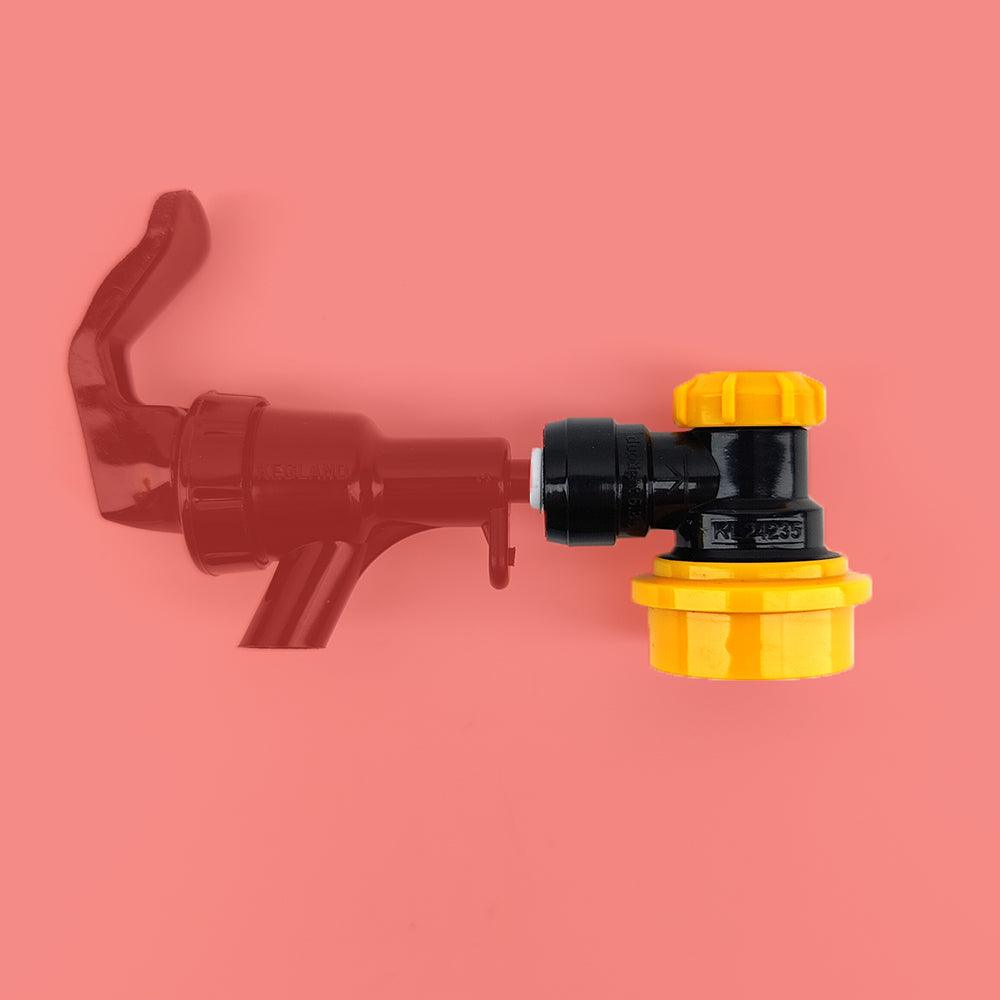 duotight 6.35mm (1/4) x Ball Lock Disconnect - (Black + Yellow Liquid) - KegLand