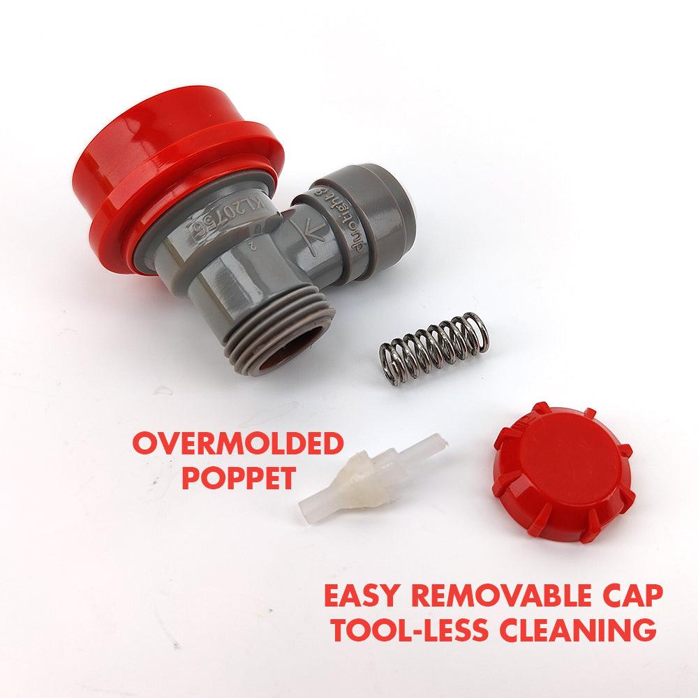 duotight 8mm (5/16) x Ball Lock Disconnect - (Grey + Red Gas) - KegLand