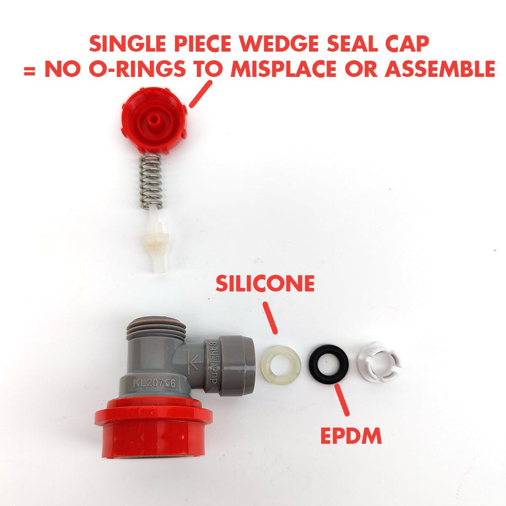 duotight 8mm (5/16) x Ball Lock Disconnect - (Grey + Red Gas) - KegLand