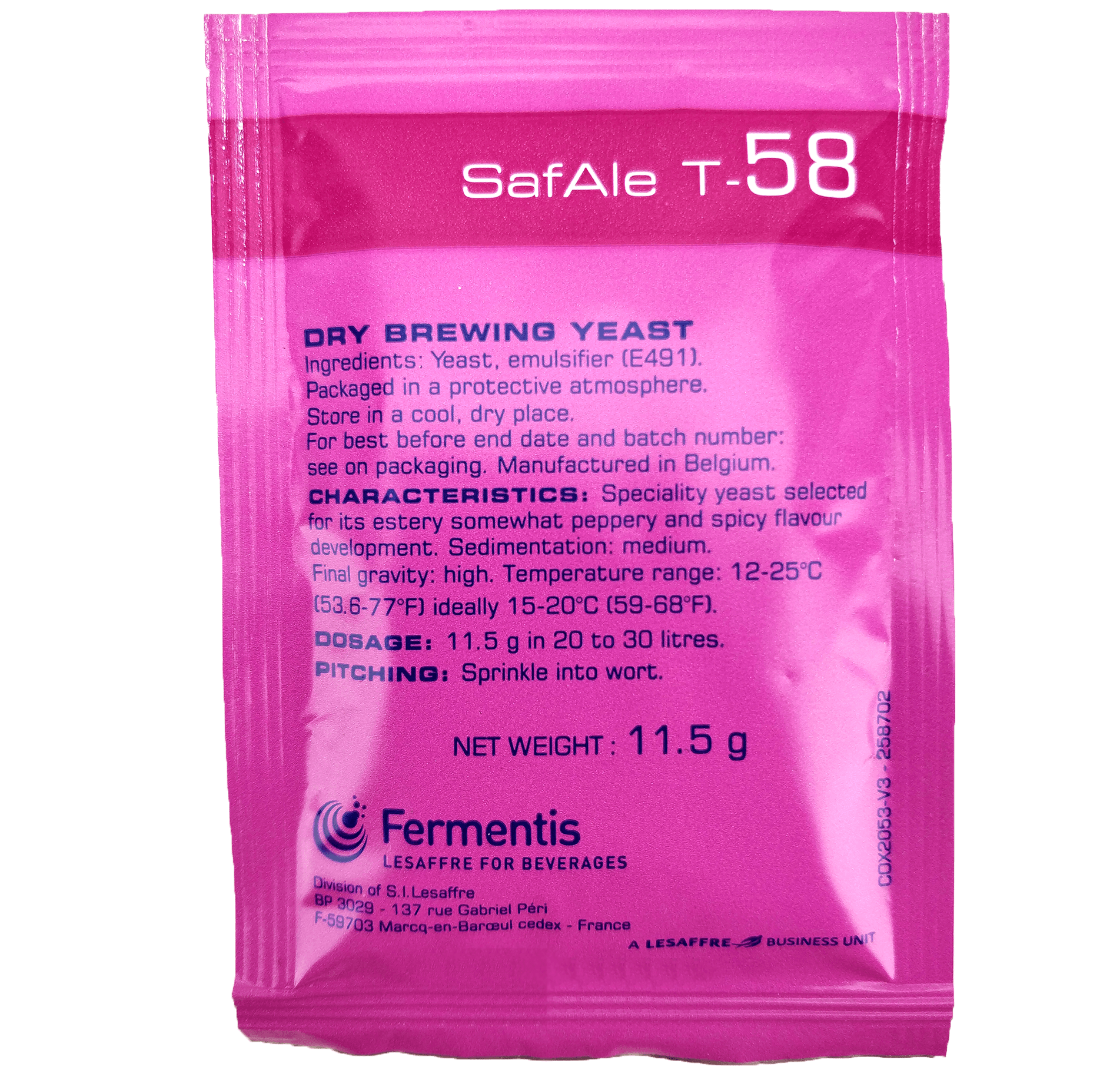 Fermentis SafAle T-58 Yeast - 11.5g