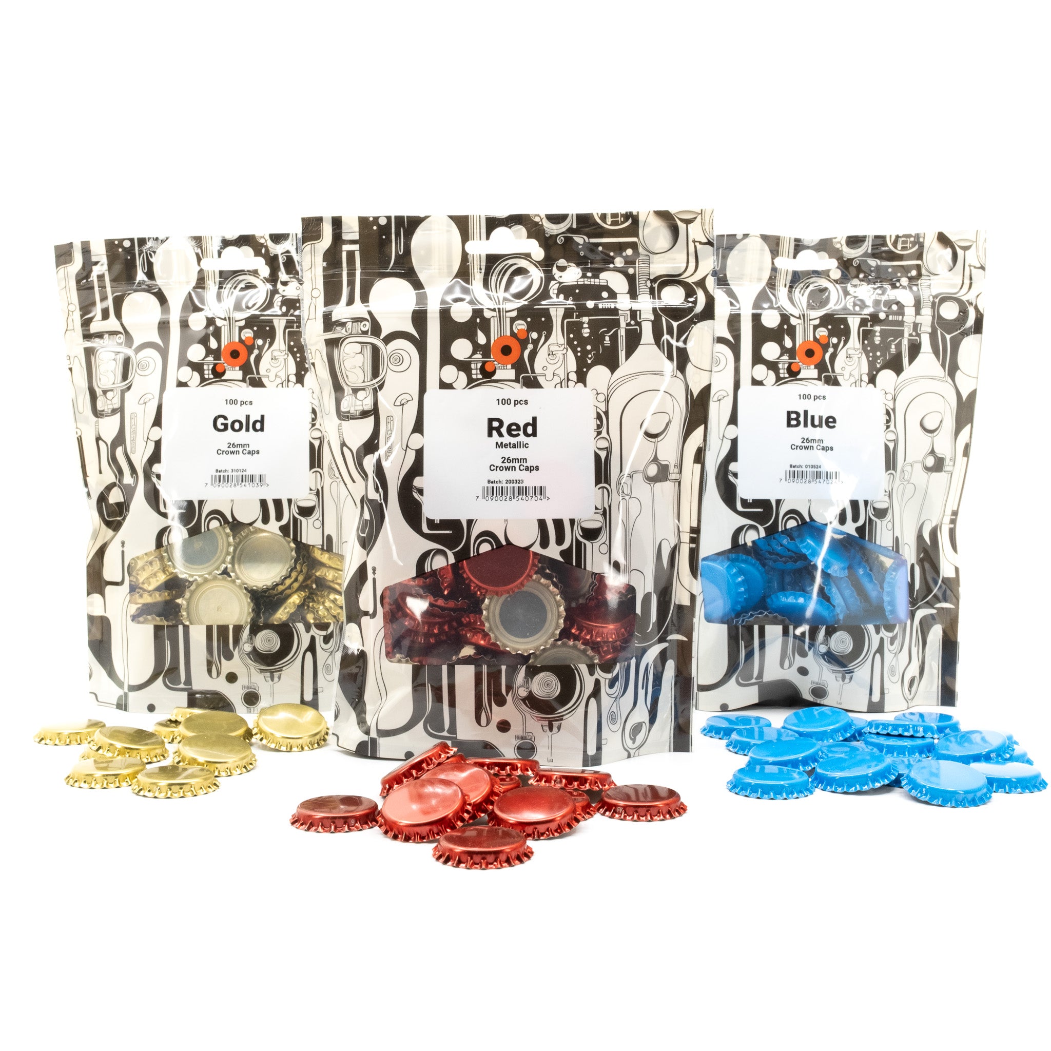 Crown Caps 26 mm Hops 100pcs