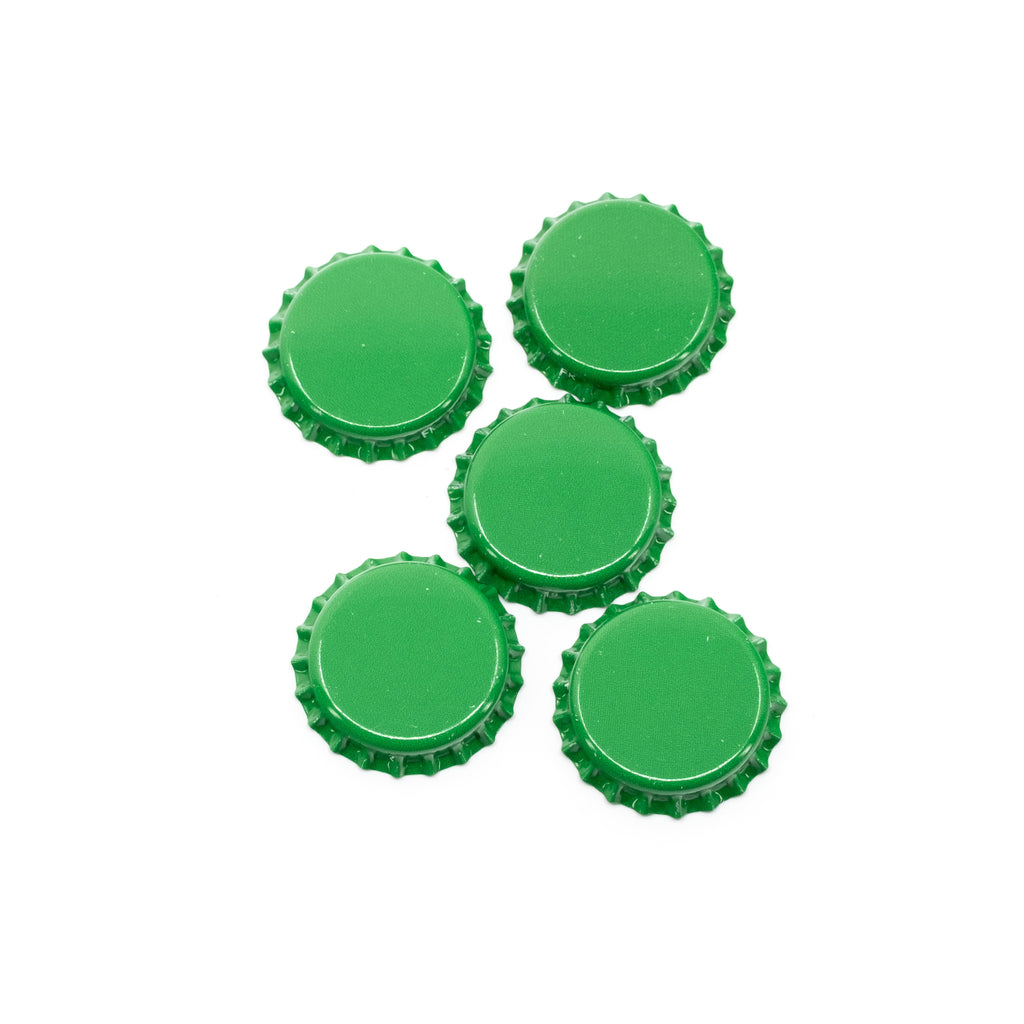 Crown Caps 26 mm Green 100pcs