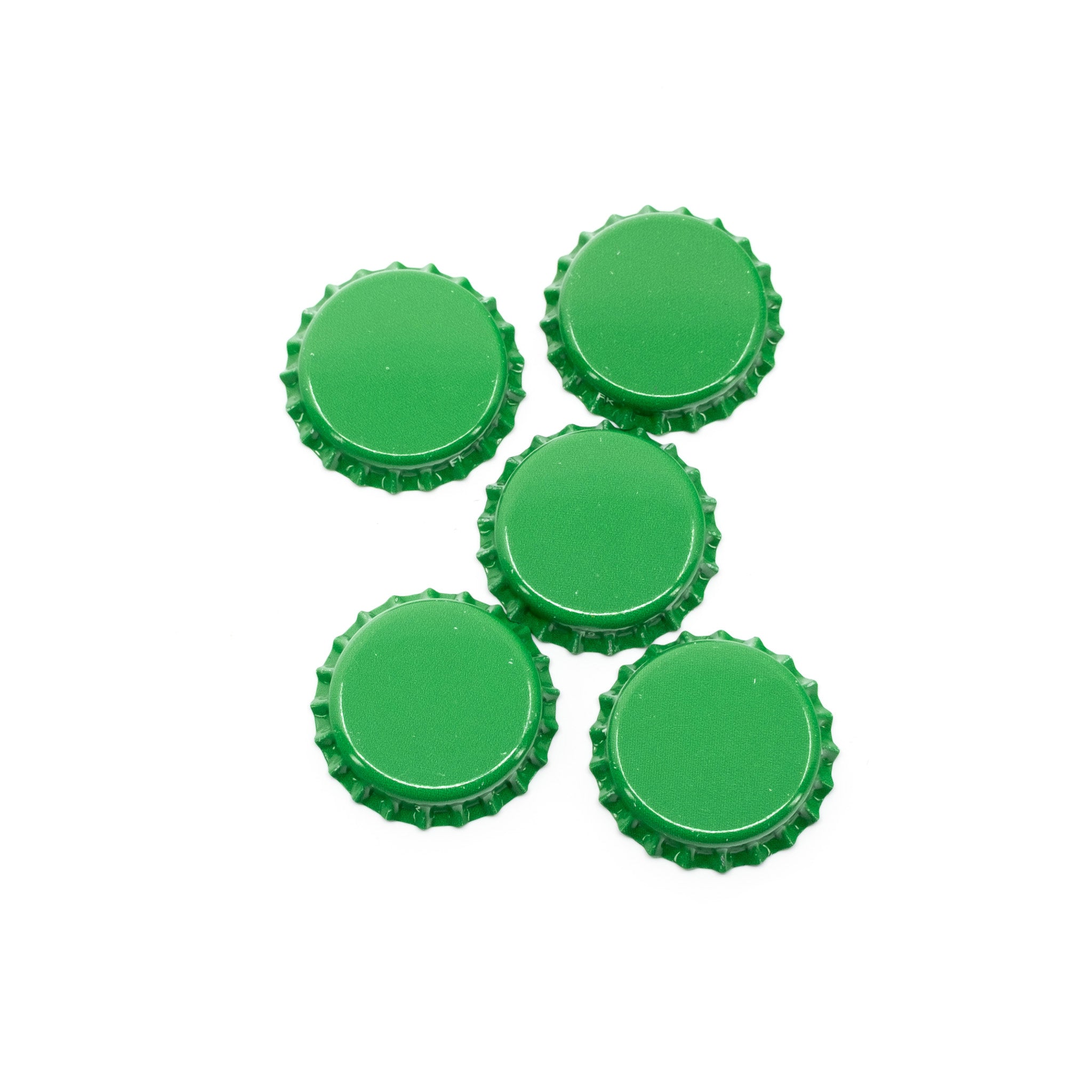 Crown Caps 26 mm Green 100pcs