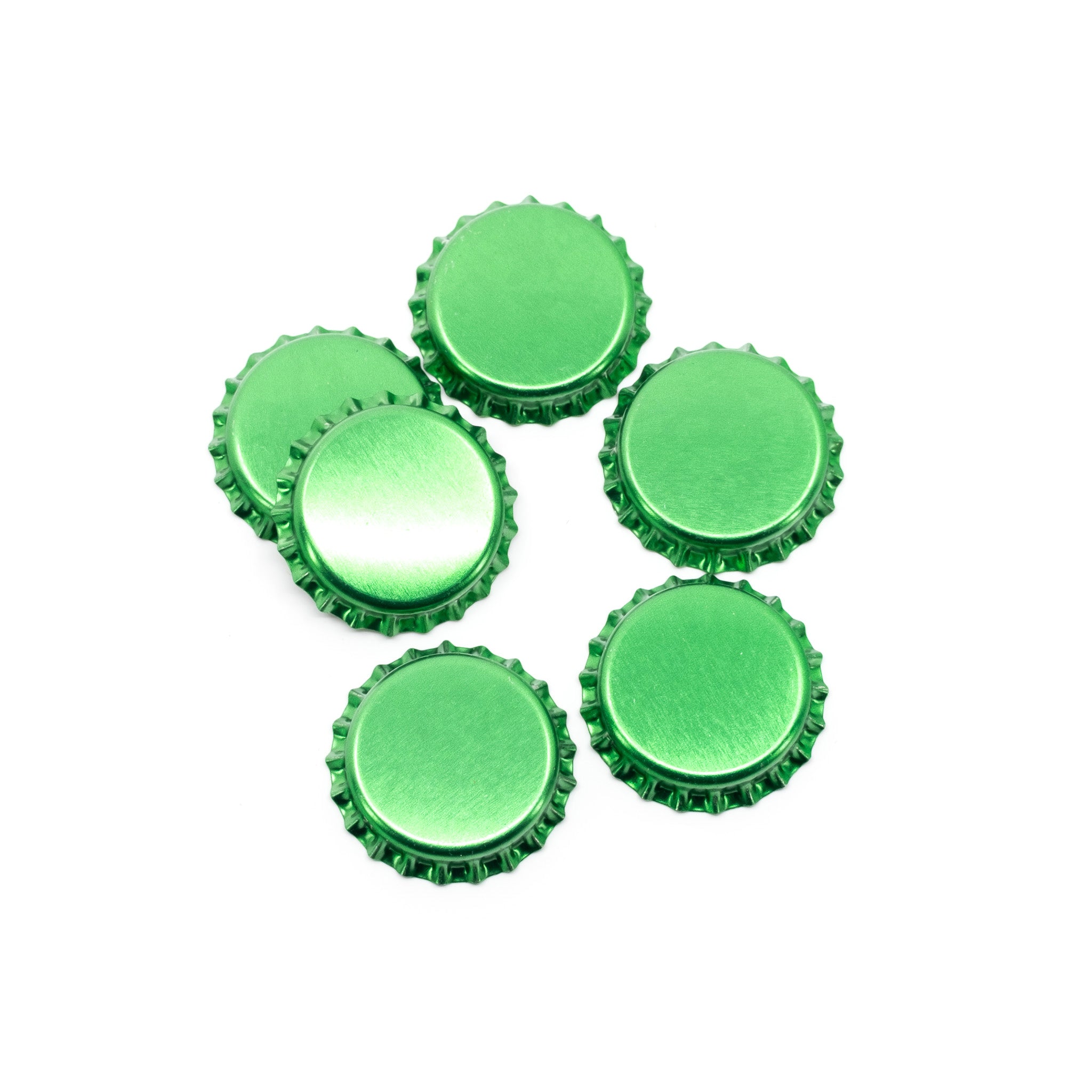 Crown Caps 26 mm Green Metallic 100pcs