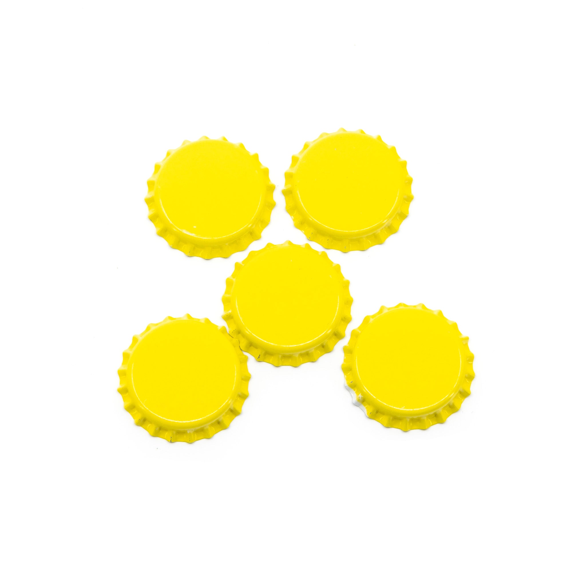 Crown Caps 26 mm Yellow 100pcs