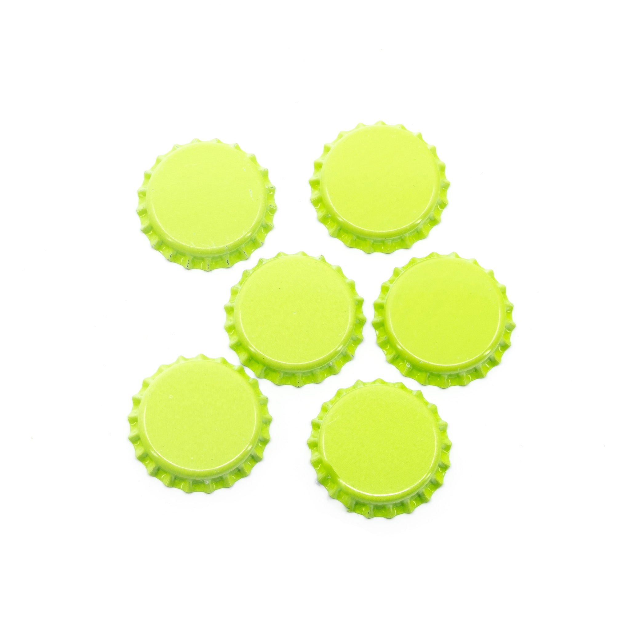 Crown Caps 26 mm Lime Green 100pcs