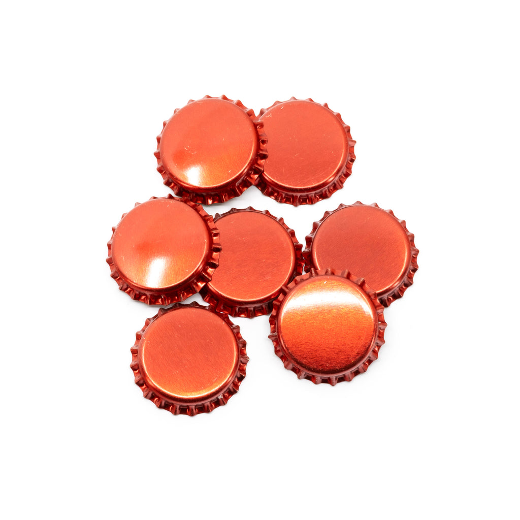 Crown Caps 26 mm Red Metallic 100pcs