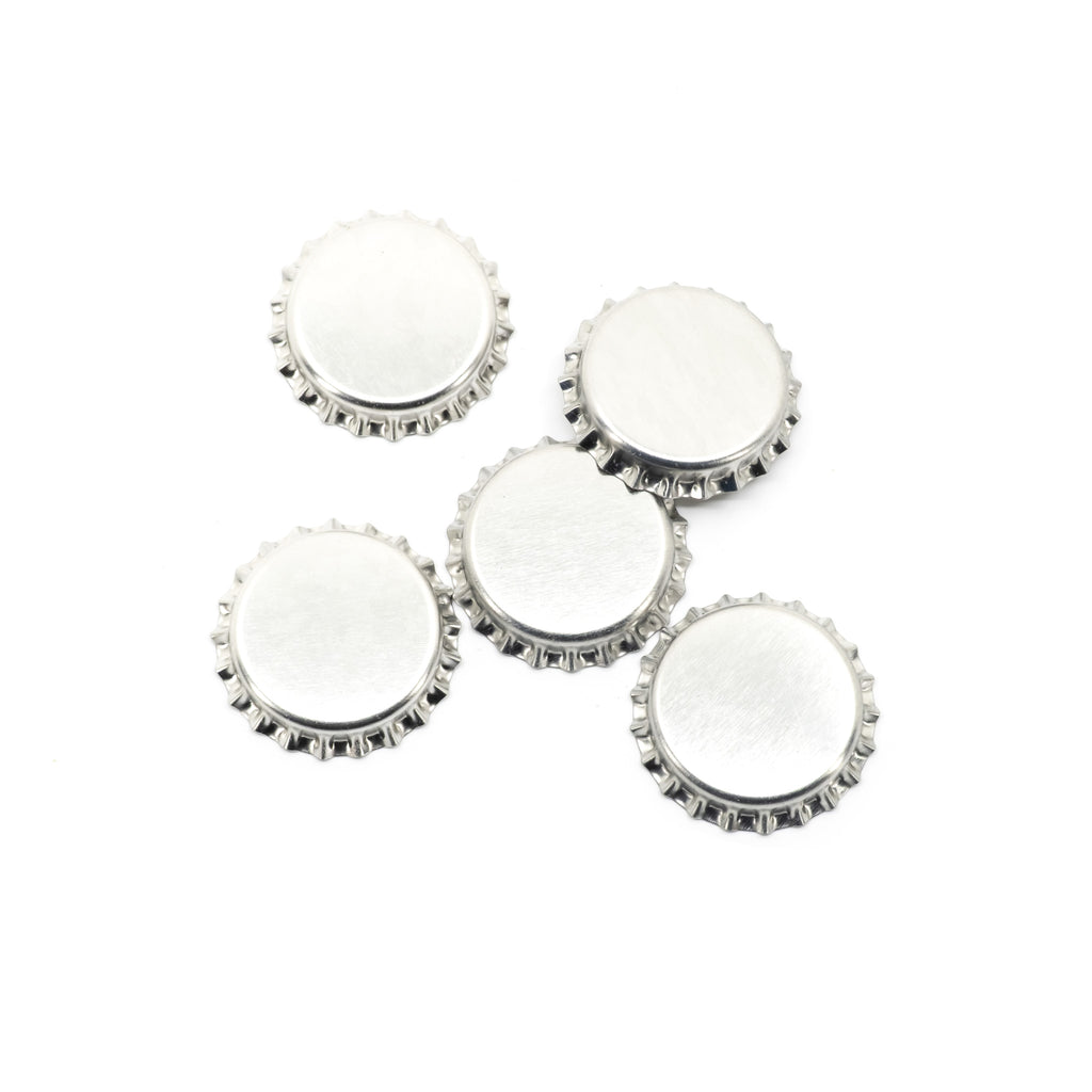 Crown Caps 26 mm Silver 100pcs