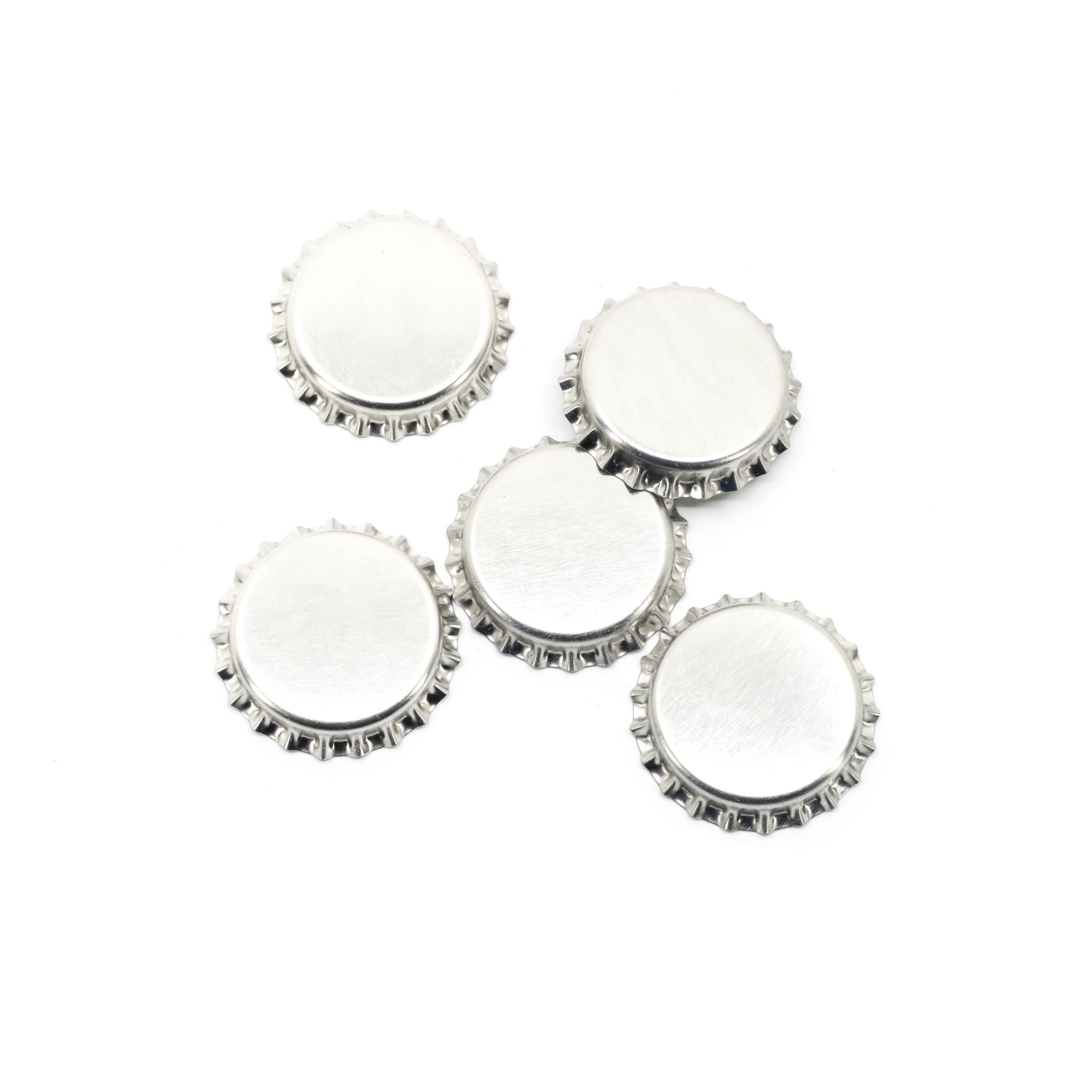 Crown Caps 26 mm Silver 100pcs