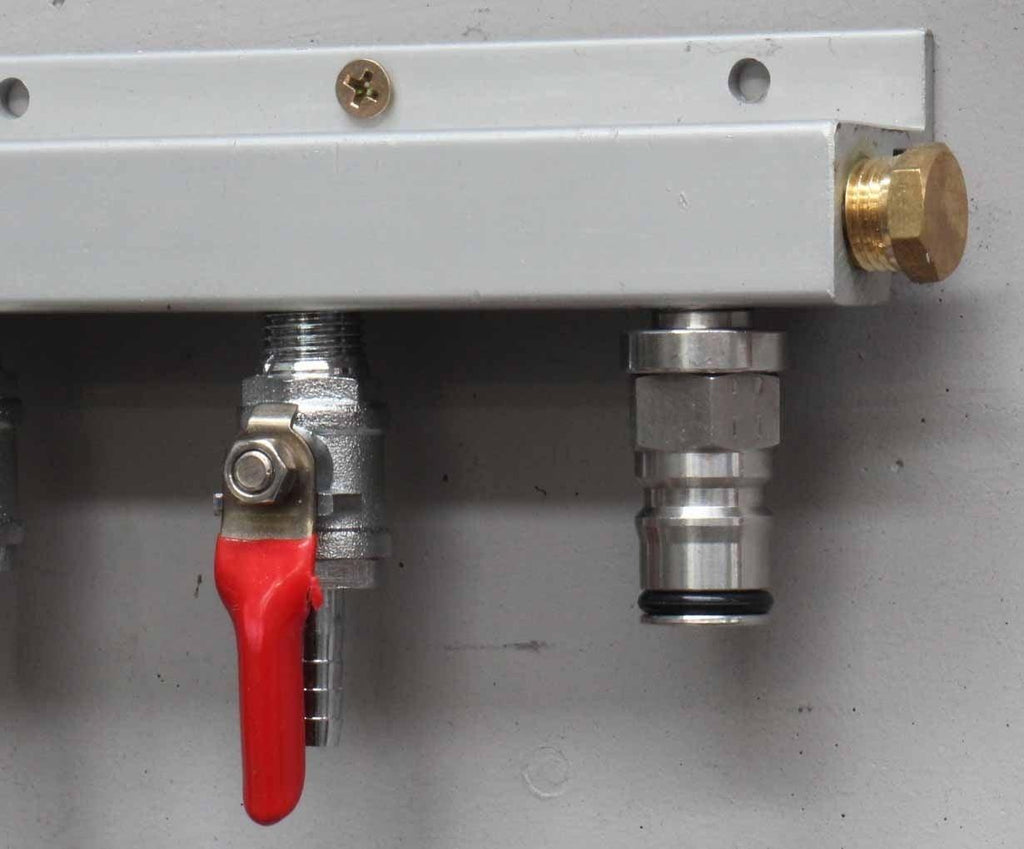 Gas Line Manifold Splitter 5 ways (1/4inch, 6mm Barb) - KegLand