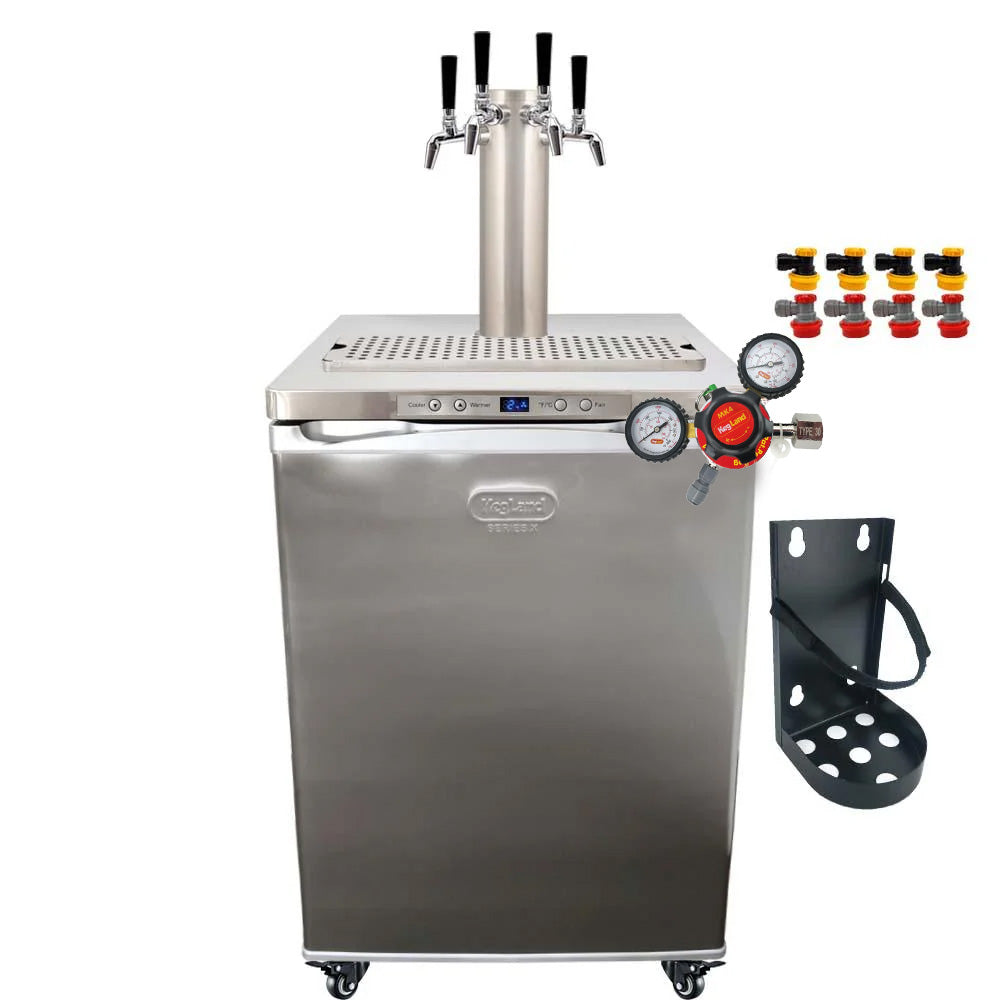 Quadruple Tap Series X.1 Stainless steel Kegerator Bundle