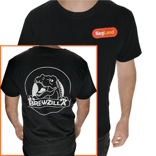 KegLand T-Shirt - Black Colour Print (XL) - BrewZilla Back - KegLand