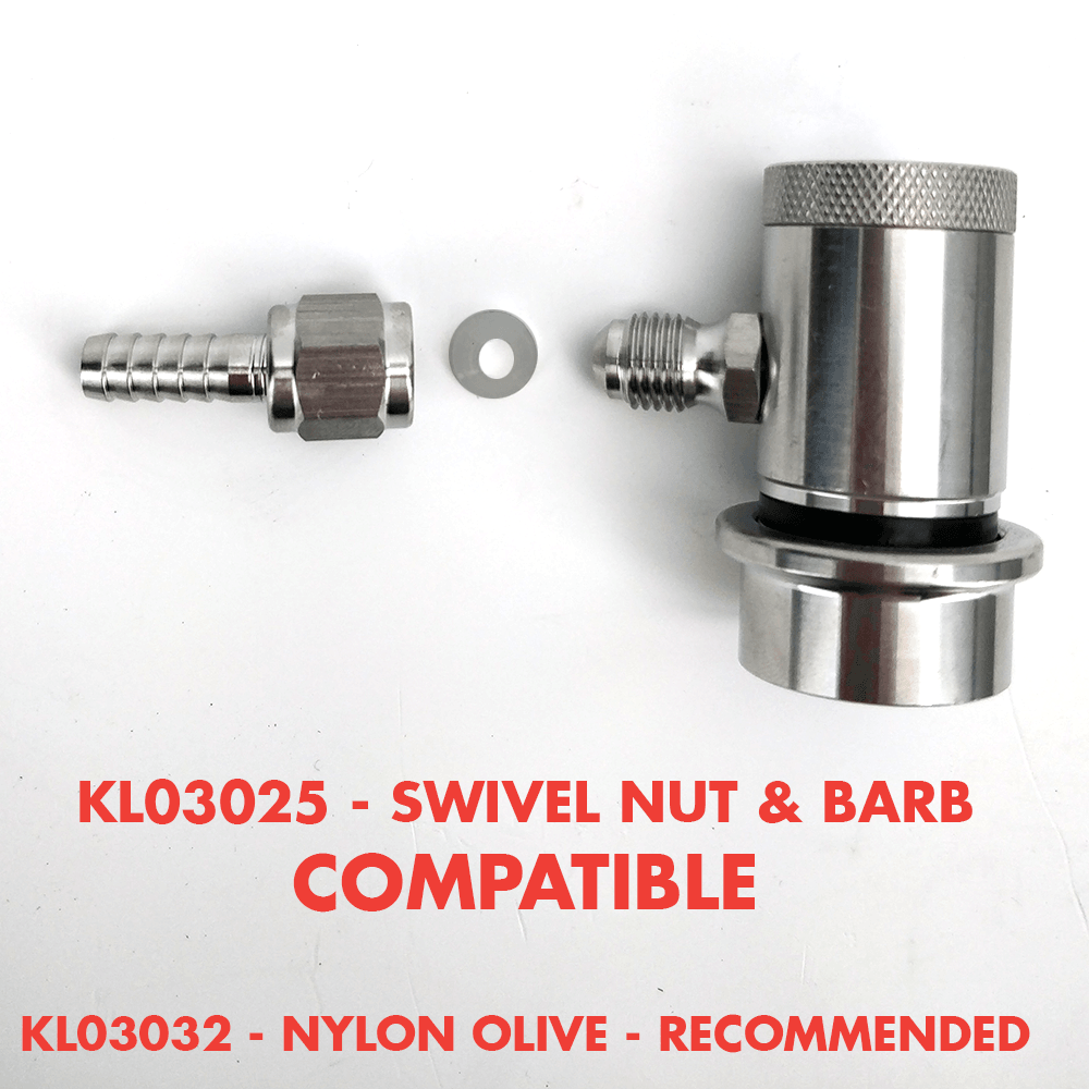 Machined Stainless Ball Lock Disconnect - MFL Thread (Black/Liquid) - KegLand