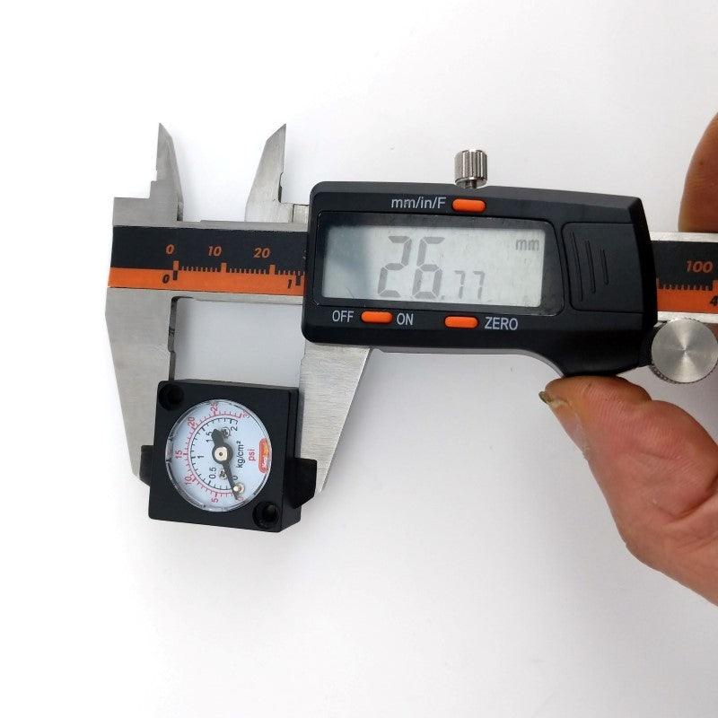 Mini gauge 27mm x 27mm x 8mm Radial Stem - 0-15psi - KegLand