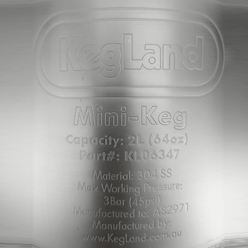 Mini Keg - 2L (approx 64oz) (135mm x 195mm)