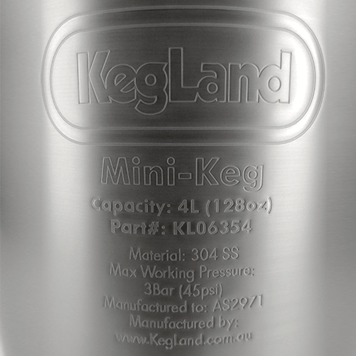 Mini Keg - 4L (approx 128oz) (135mm x 326mm)