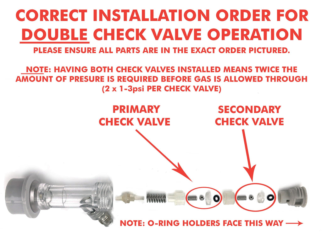 Premium Ball Lock Disconnect MFL (Clear/Grey/Gas) - With Integrated Check Valve - KegLand
