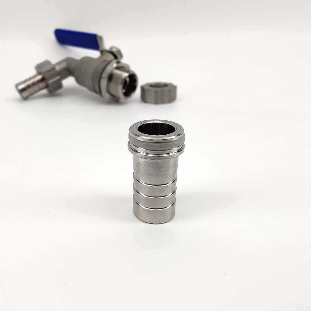 Replacement Gen 4 BrewZilla Ball Valve Assembly - 13mm Barb x 1/2' Male To Port x 13mm Barb - KegLand