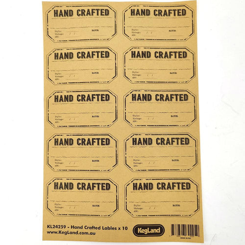 Vintage Craft Labels - A4 Sheet 2x5 - KegLand
