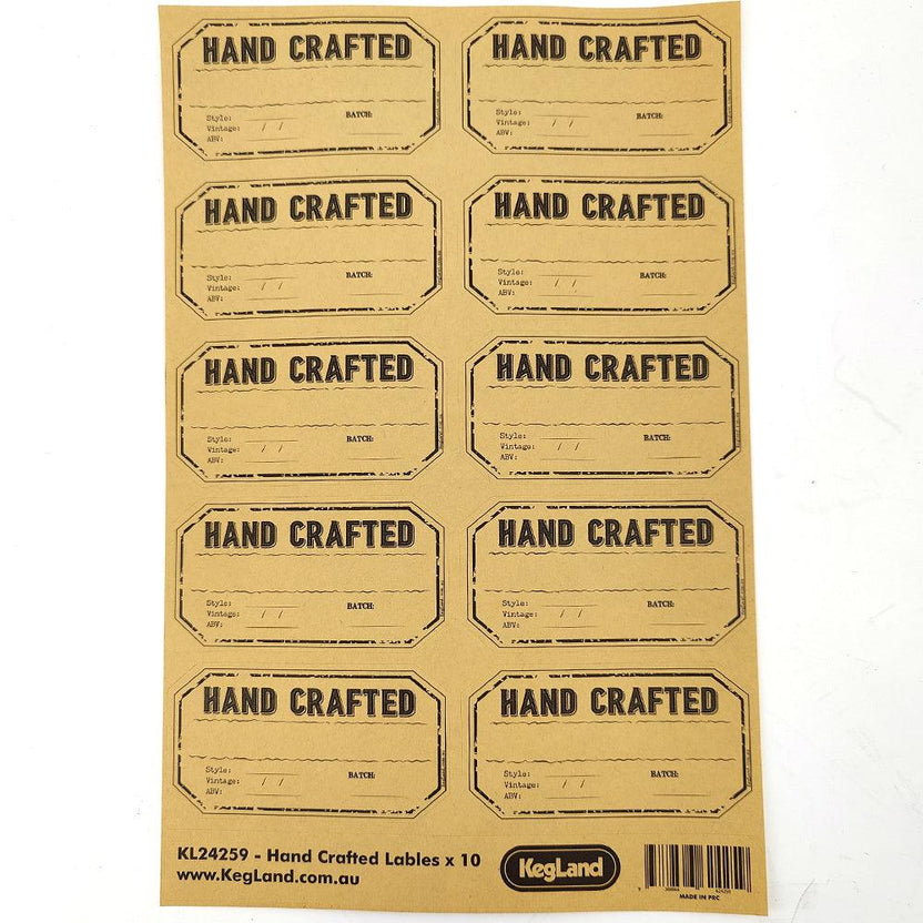 Vintage Craft Labels - A4 Sheet 2x5 – Kegland EU