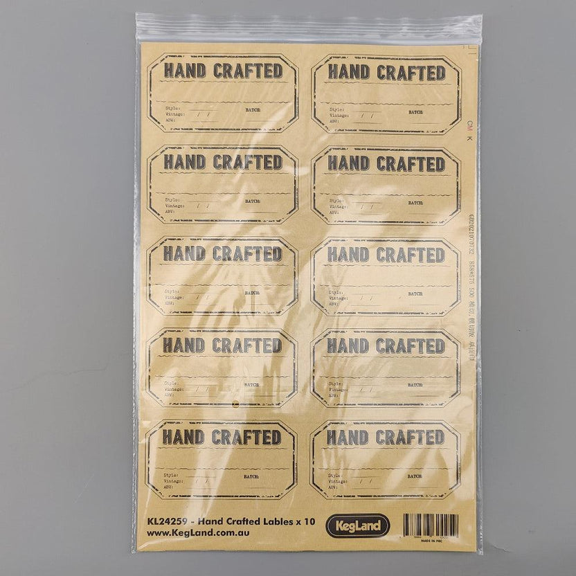 Vintage Craft Labels - A4 Sheet 2x5 – Kegland EU